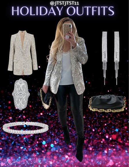 Here’s a New Year’s Eve outfit. You can’t go wrong with a sequin blazer. Wearing a medium Express sequin blazer. Highly recommend. It’s great quality.





#LTKparties #LTKmidsize #LTKHoliday
