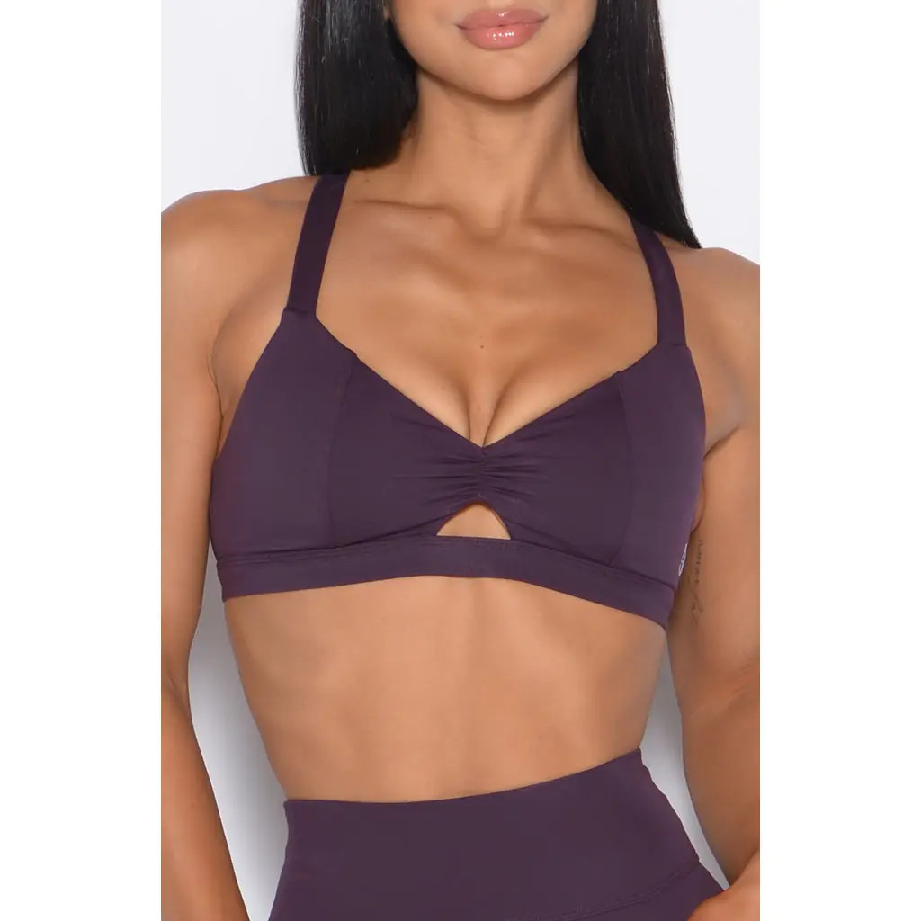 Bombshell Sportswear Sweetheart Sports Bra in Plum Noir at Nordstrom, Size Medium | Nordstrom