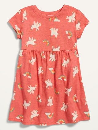 Fit &#x26; Flare Short-Sleeve Jersey Dress for Toddler Girls | Old Navy (US)