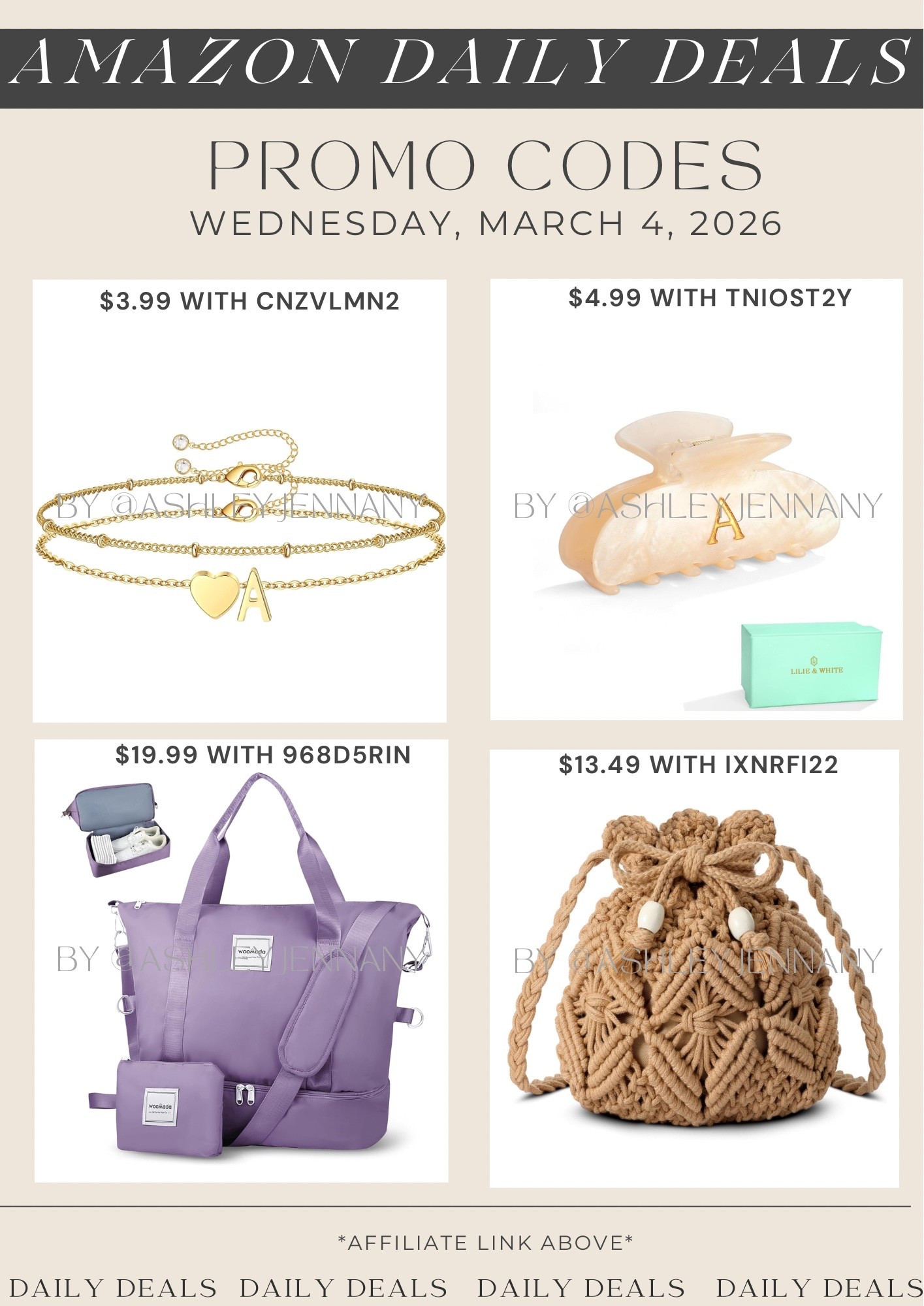 Amazon fashion deals on bracelets, hair clips, woven bag and weekender bag 

#LTKspringtrends #LTKSaleAlert #LTKSeasonal