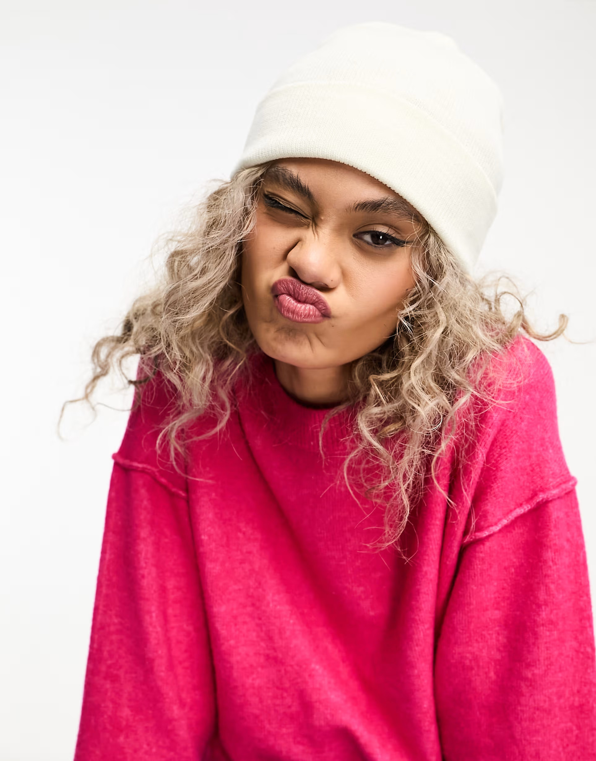 Weekday Ivy beanie in white | ASOS (Global)