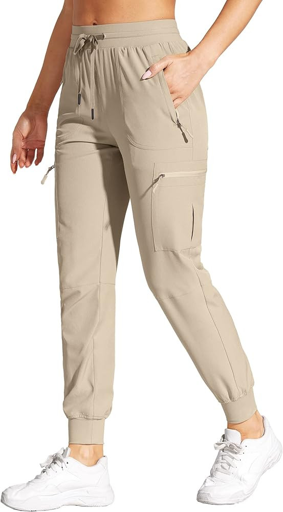 Womens Cargo Joggers Hiking Pants Lightweight Quick Dry Water Resistant Womens Pants with Zipper ... | Amazon (US)