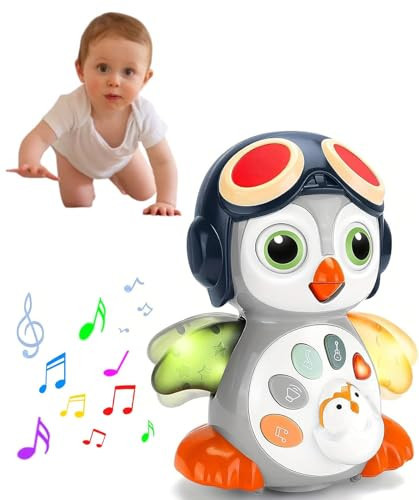 3 Diamonds Penguin Baby Toy with Lights, Sound, for Crawling Development, Educational Learning Interactive Musical for 12 to 36 Months, Crawling Penguin with Lights & Music, Tummy Time | Amazon (US)