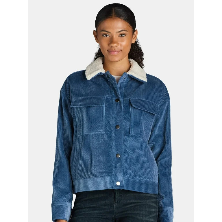 Time and Tru Women’s and Women’s Plus Corduroy Utility Jacket, Sizes XS-3X - Walmart.com | Walmart (US)