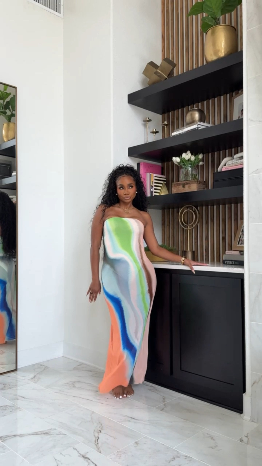 strapless watercolor maxi summer dresses with built in bodysuit!

#LTKootd #LTKMidsize