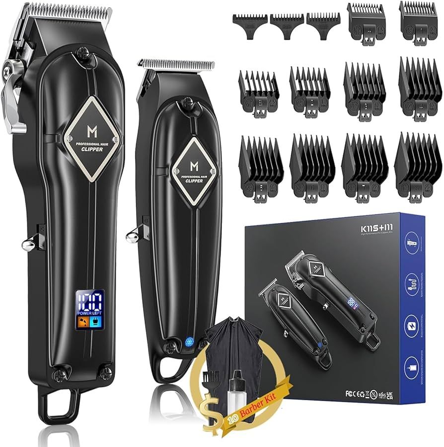 Limural Hair Clippers and Trimmer Combo - Professional Barber Fade Clipper + Zero Gap T Blade Edg... | Amazon (US)