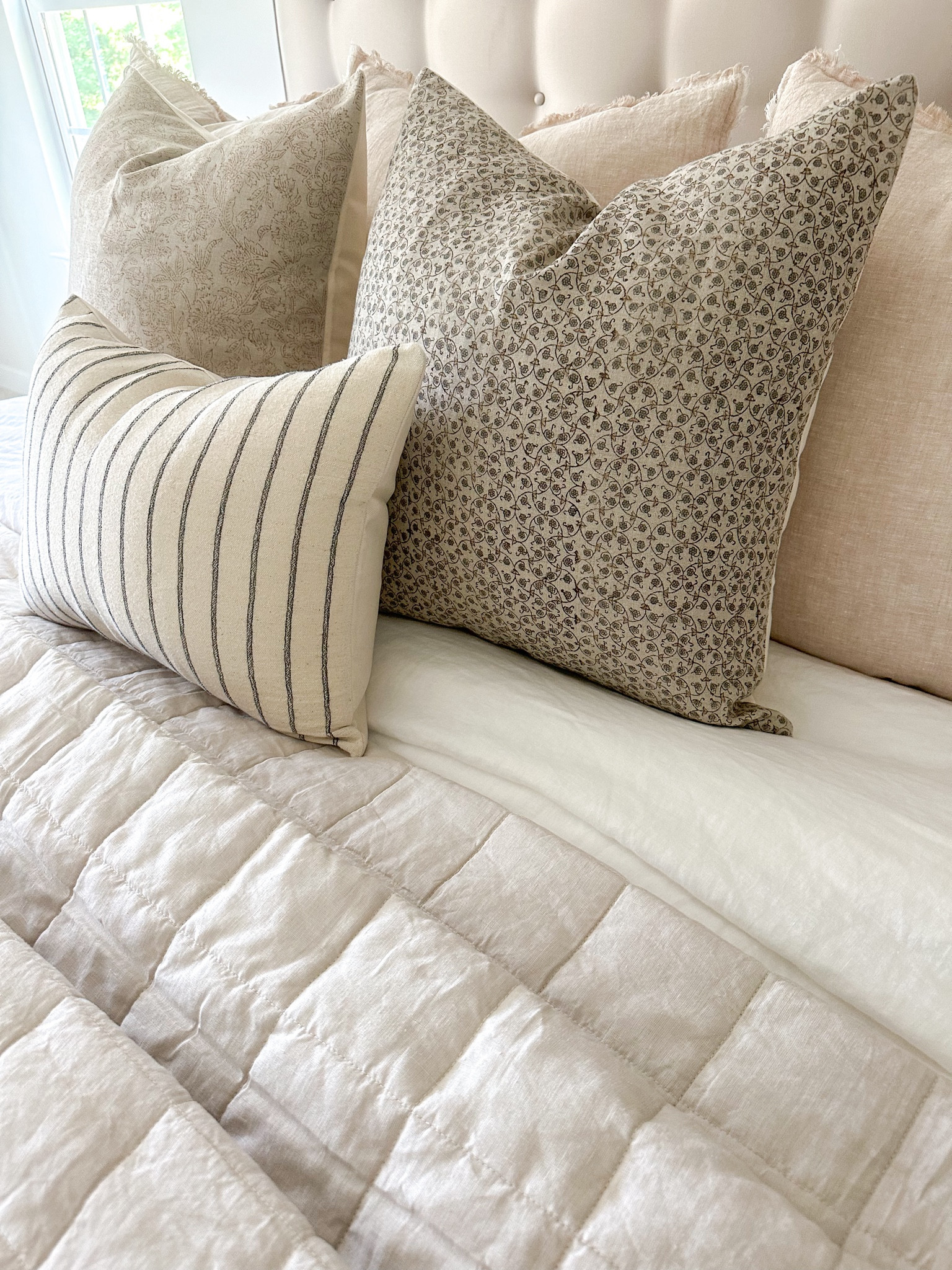 Master bedroom throw pillows. These are so beautiful to mix and match. They’re sophisticated, classic and timeless for any space in your home. 
#colinandfinn #throwpillows #pillowcovers #masterbedroom #bedding #neutraldecor #interiordecor #homedecor 

#LTKHome #LTKFindsUnder100 #LTKStyleTip