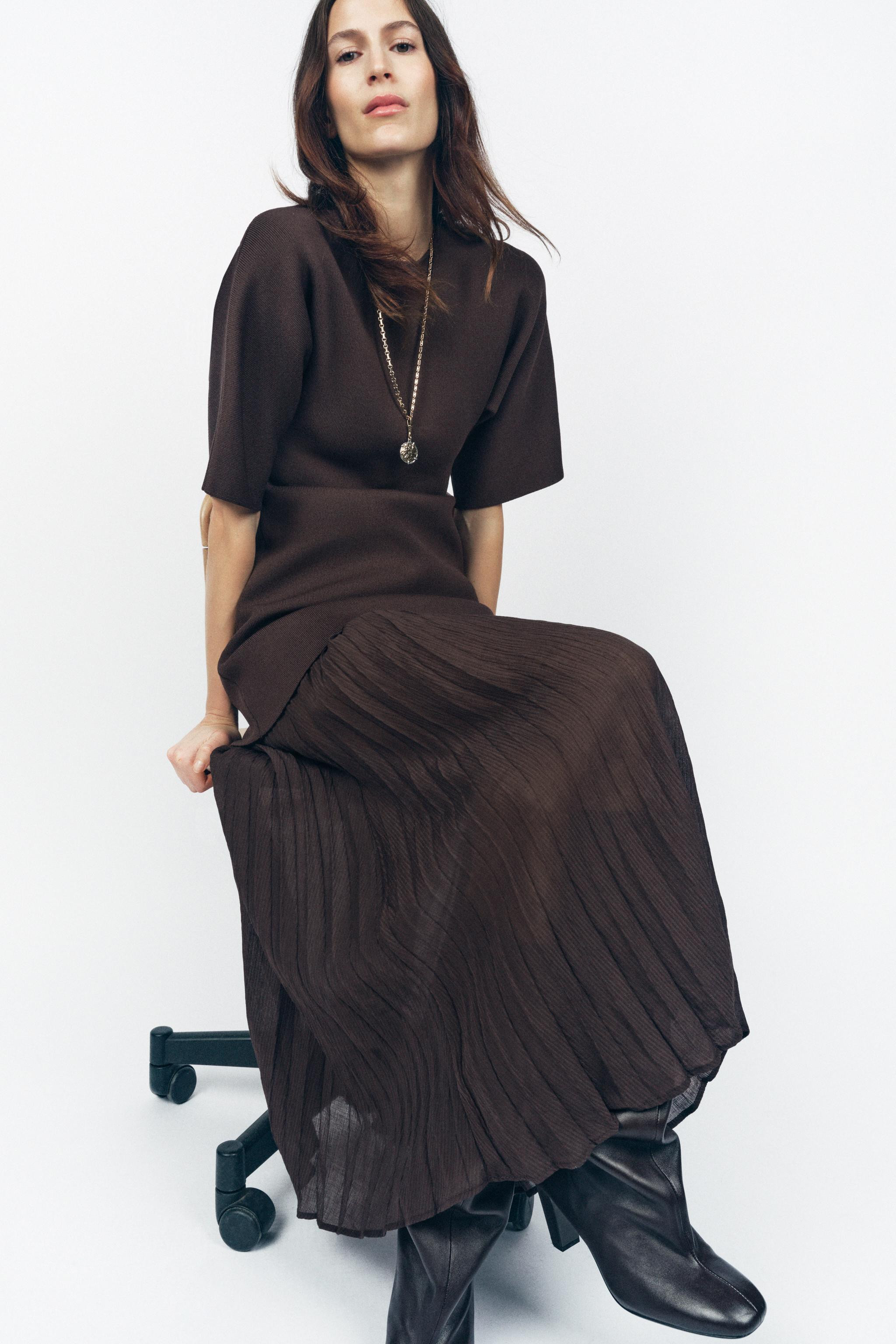 PLEATED COMBINATION DRESS | Zara US