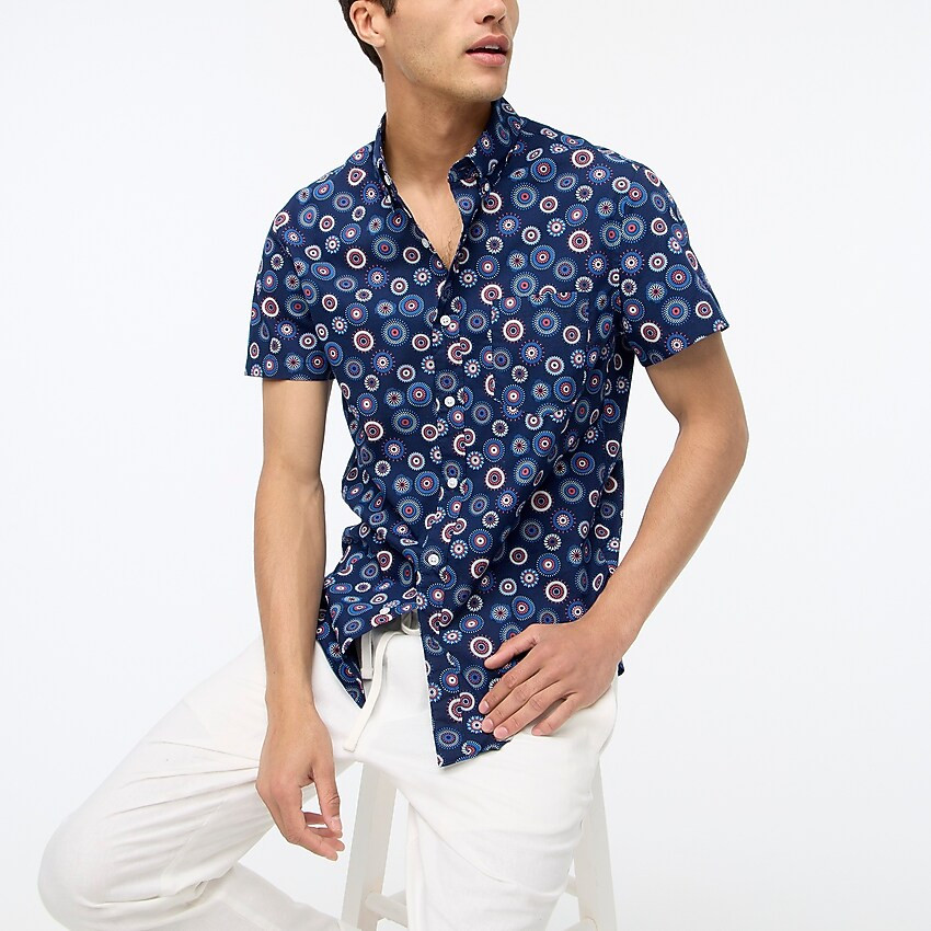 Slim short-sleeve printed flex casual shirt | J.Crew Factory