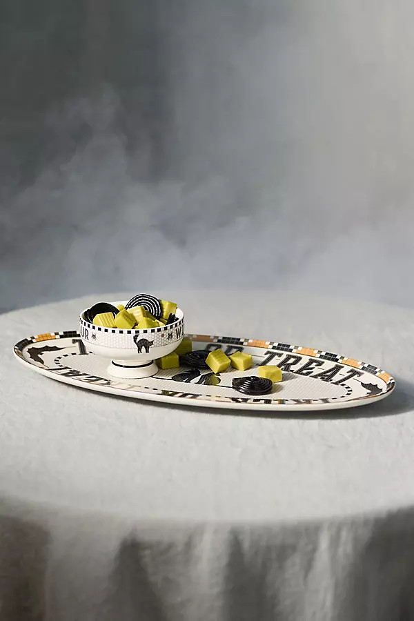 The Bistro Tile Stoneware Serving Platter: Halloween Edition | Anthropologie (US)