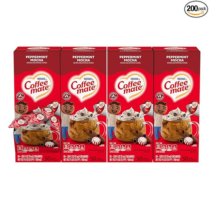 Nestle Coffee mate Coffee Creamer, Peppermint Mocha, Liquid Creamer Singles, Non Dairy, No Refrig... | Amazon (US)