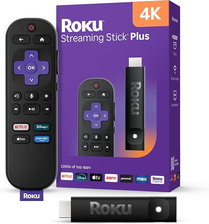 Roku Streaming Stick Plus 2025 - 4K & HDR Roku Streaming Device for TV with Voice Remote - Free &... | Amazon (US)