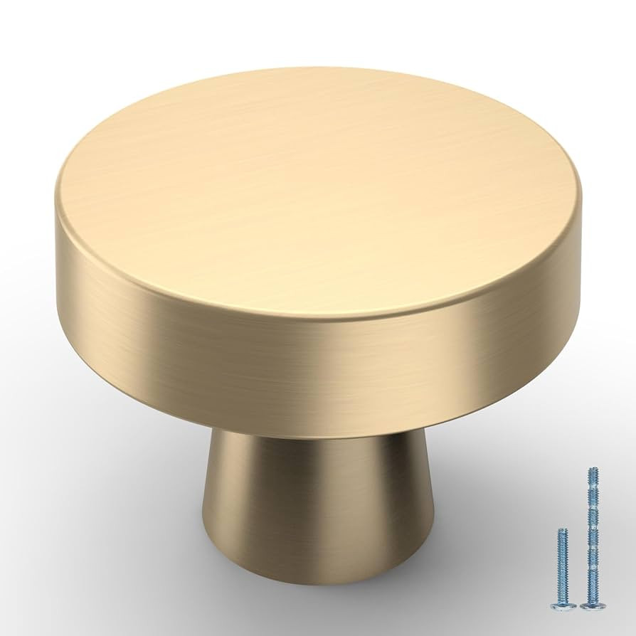 10 Pack Kitchen Cabinet Knob Brushed Gold Round Dresser Knobs Drawer Knobs Kitchen Cabinet Hardwa... | Amazon (US)