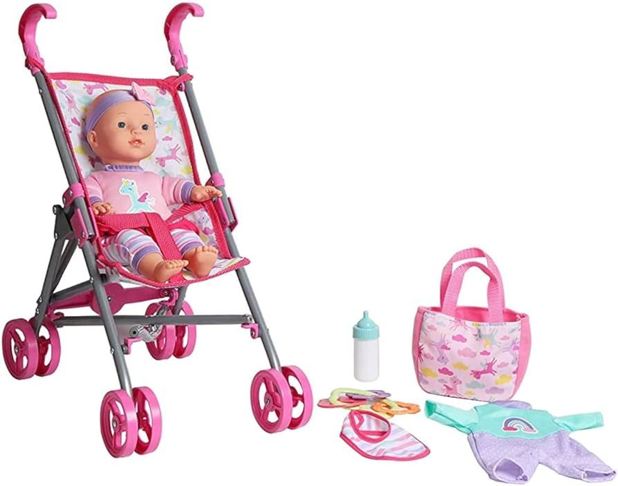 DREAM COLLECTION 12' Baby Doll Care Gift Set with Stroller,Pink | Amazon (US)