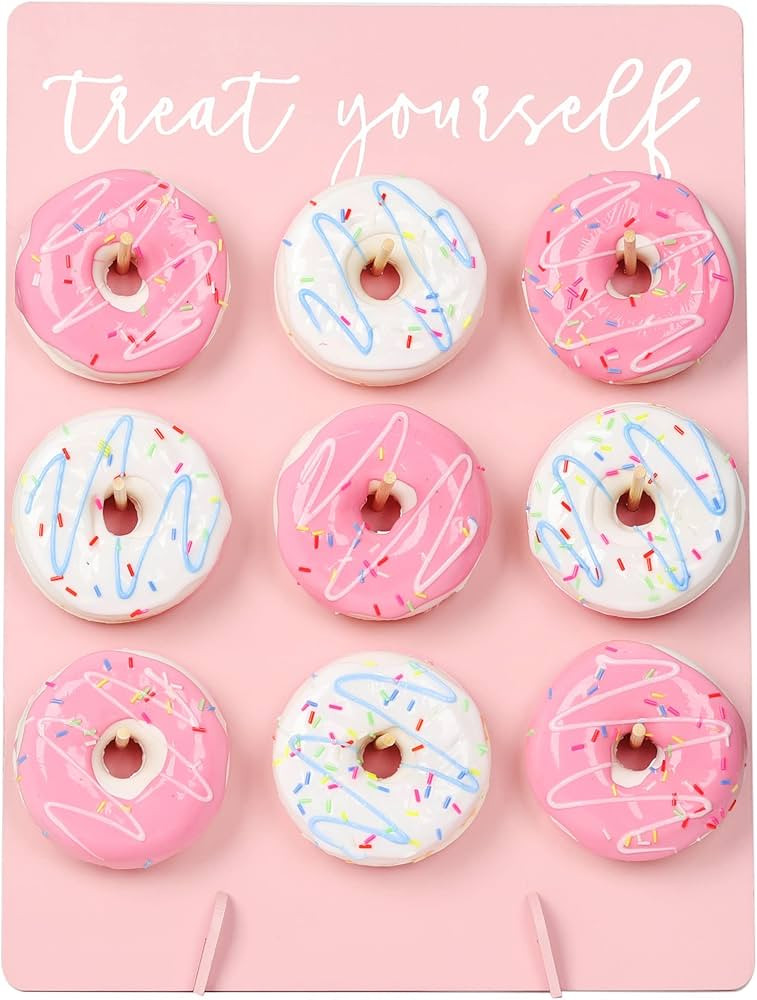 Rmeosye Donut Wall Display Stand Reusable Donut Holder Board Rustic Wood Doughnut Food Buffet Dis... | Amazon (US)