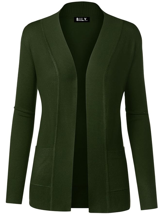 BH B.I.L.Y USA Women's Long Sleeve Classic Knit Cardigan | Amazon (US)