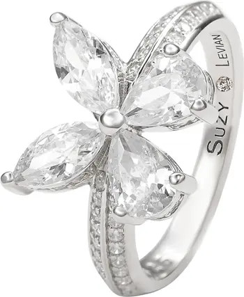 SUZY LEVIAN Sterling Silver & CZ White Butterfly Ring | Nordstromrack | Nordstrom Rack
