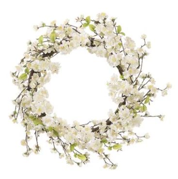 24" Cherry Blossom Wreath, White | The Nested Fig