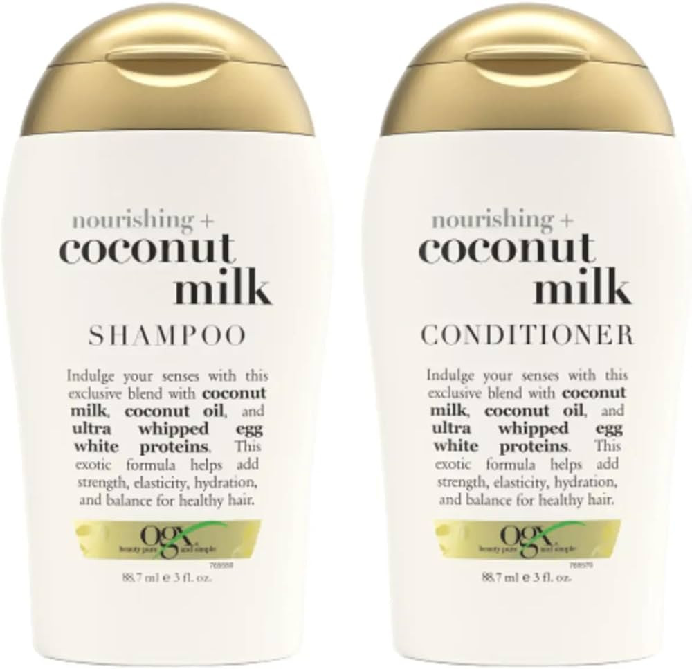 Ogx Nourishing Coconut Milk Shampoo & Conditioner Travel Size - 3 Oz. Each | Amazon (US)