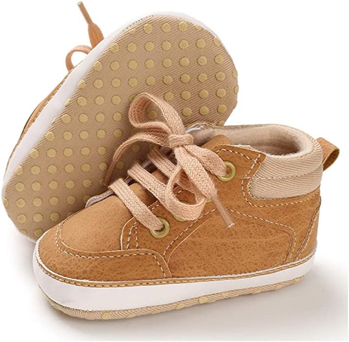 Baby Boys Girls Anti-Slip Sneakers Soft Ankle Boots Toddler First Walkers Newborn Crib Shoes | Amazon (US)