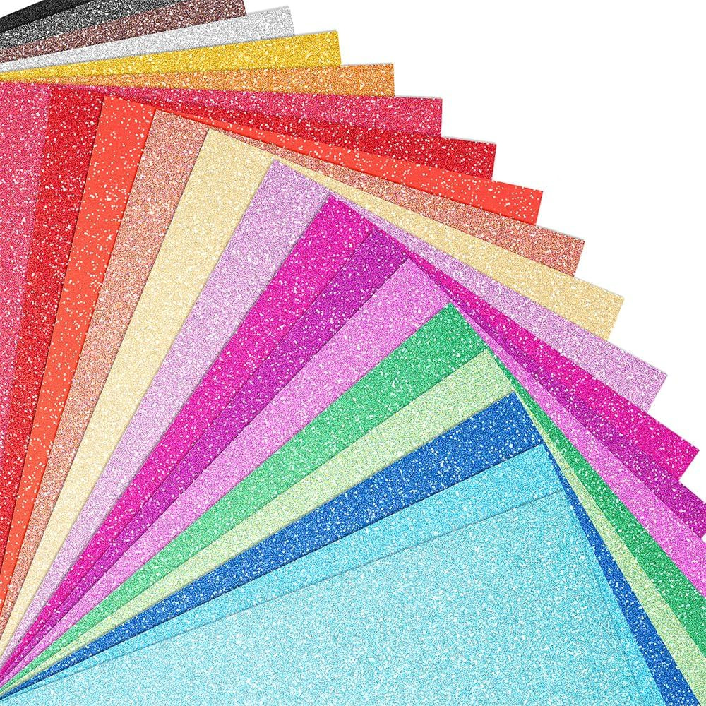 40 Sheets 20 Colors Glitter Cardstock, BetyBedy Cricut Paper Cardstock, No-Shed Sparkly Glitter, ... | Amazon (US)