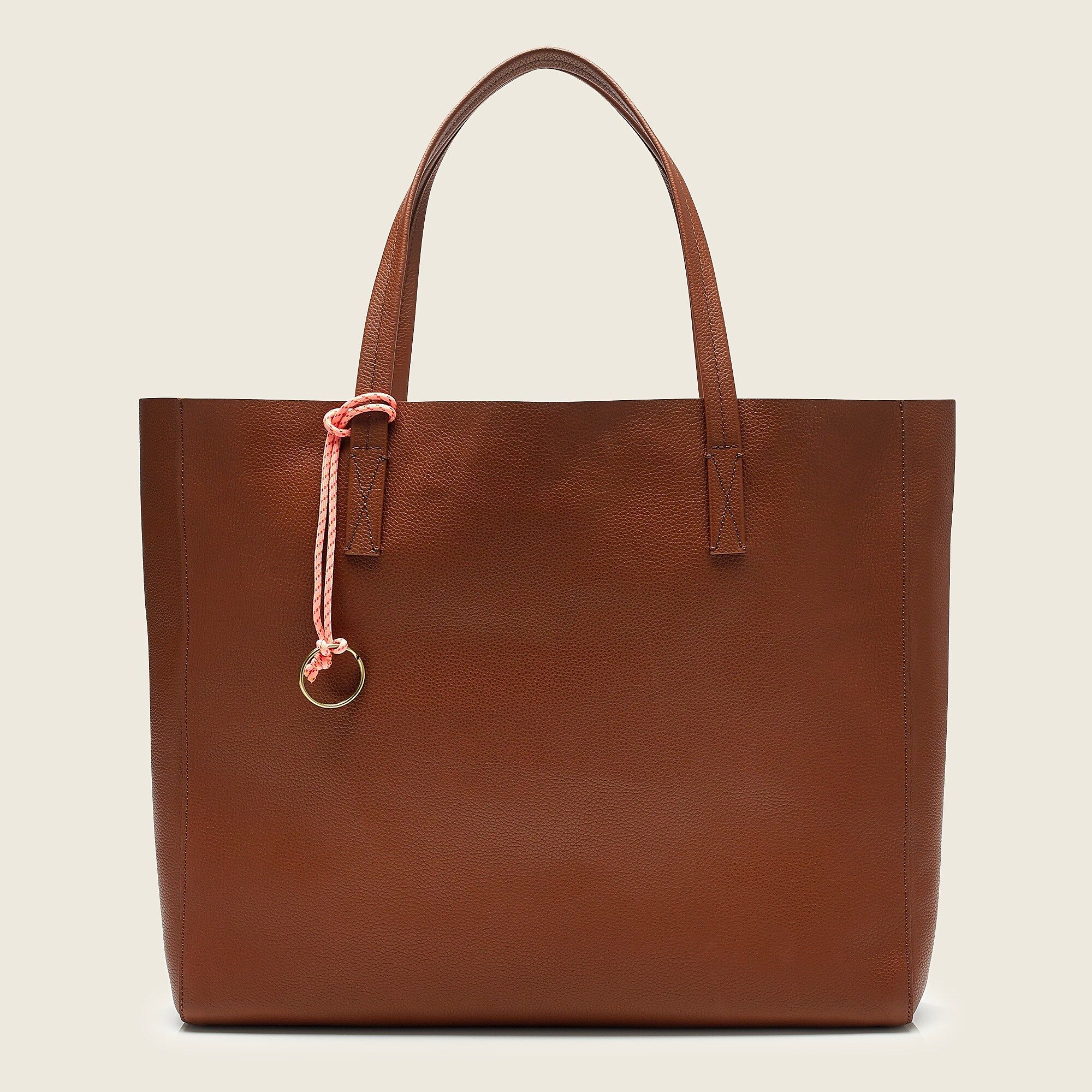 Wide carryall tote in pebbled leather | J.Crew US