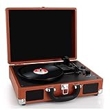 Pyle Upgraded Vintage Record Player - Classic Vinyl Player, Turntable, Rechargeable Batteries, Bluet | Amazon (US)