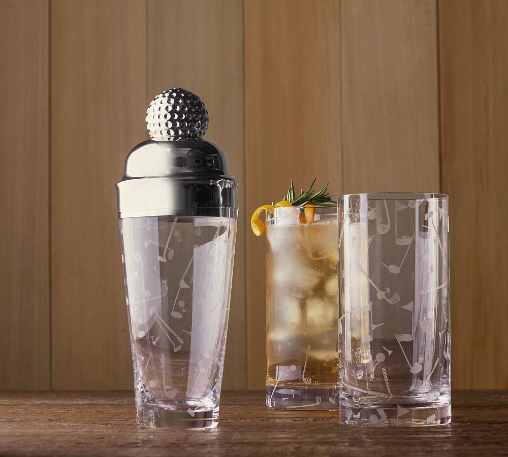 Figural Golf Cocktail Shaker & Highball Glasses | Pottery Barn (US)