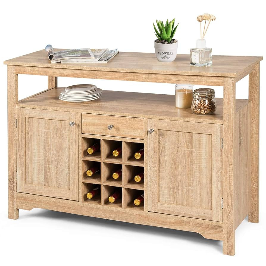 Giantex Buffet Server Sideboard, Console Table, Wood Dining Table, Cupboard Table with 2 Cabinets... | Amazon (US)