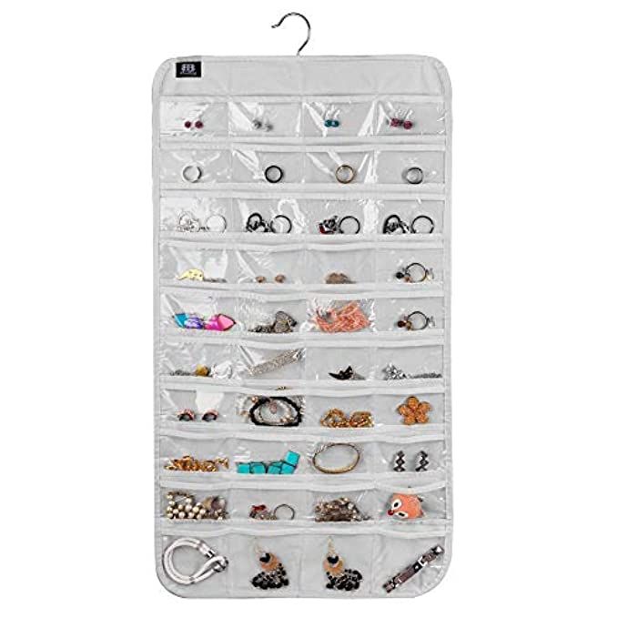 Brotrade Hanging Jewelry Organizer,80 Pockets Organizer For Holding Jewelries(White) | Amazon (US)
