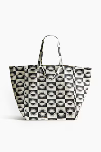 H & M - Cotton Canvas Beach bag - Black | H&M (US + CA)