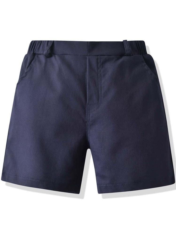 Toddler Boys Solid Elastic Waist Shorts | SHEIN