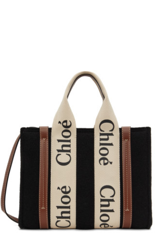 Black & Brown Small Wool Woody Tote | SSENSE