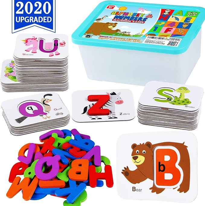 CozyBomB Toddler Alphabet Flash Cards - Preschool Activities Learning Montessori Toys ABC Wooden ... | Amazon (US)