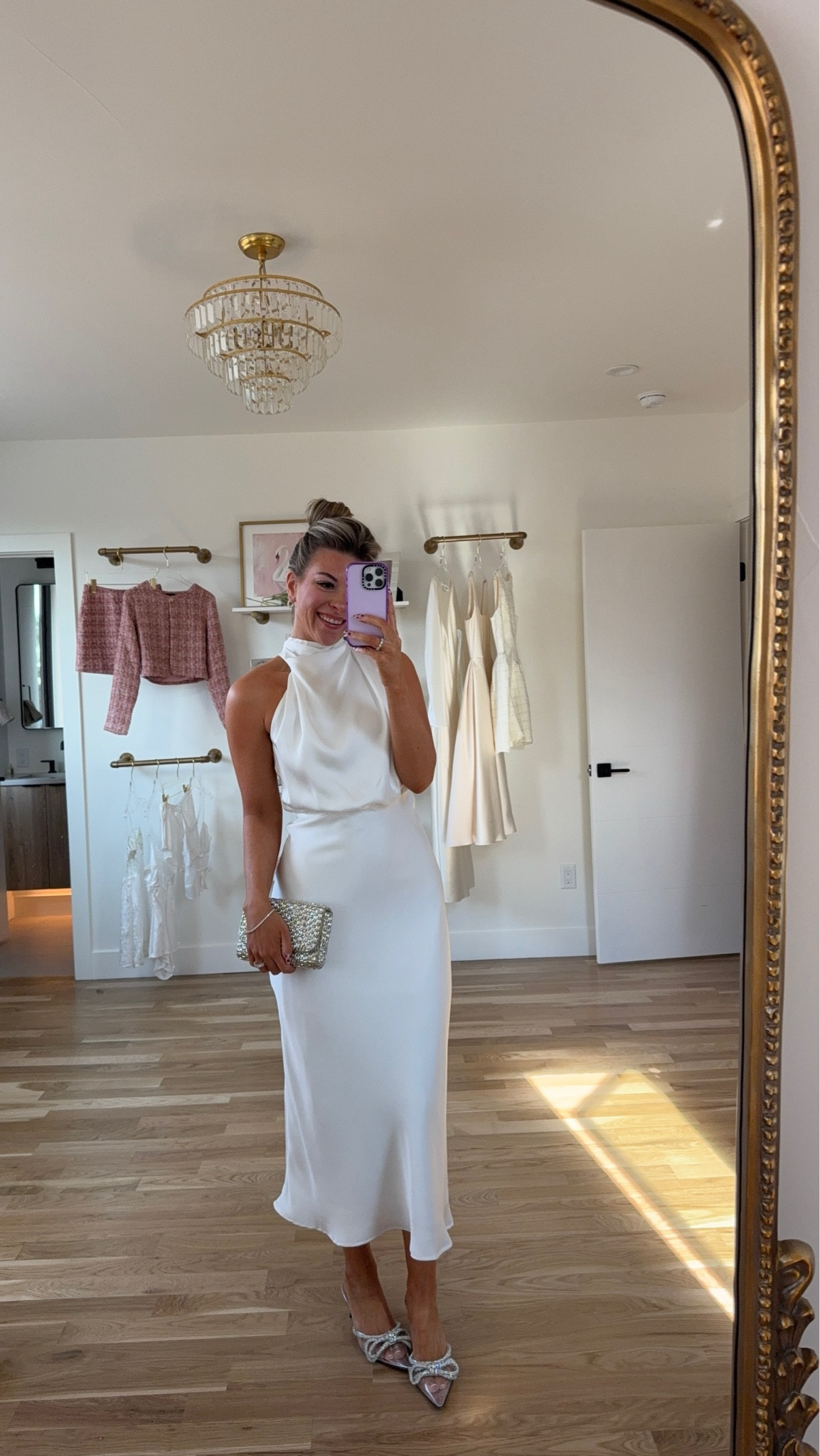 White satin halter bridal engagement dress bridal party dress

Wearing my usual small

Lulus code: emerson20
Electric picks code: emerson20
Loving tan code: emersonlt

#LTKSaleAlert #LTKWedding #LTKFindsUnder100