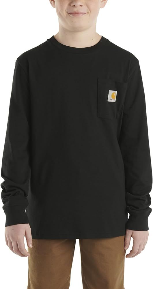 Carhartt Boys' Long Sleeve Crewneck T-Shirt with Pocket | Amazon (US)