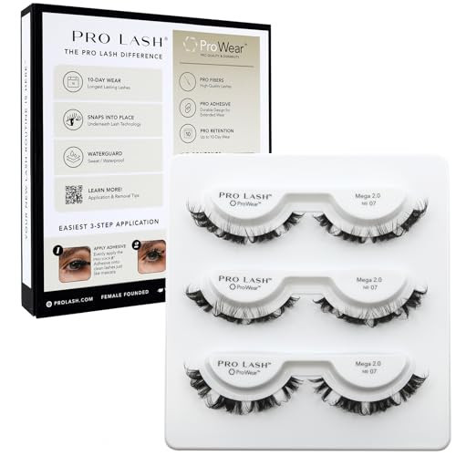 Pro Lash ProWear Professionally Styled Lash Clusters - Easiest to Apply Eyelash Cluster - 10 Day Eyelashes - Waterproof Lashes Clusters - 3 Sets - Mega 2.0 No. 07 - Black | Amazon (US)