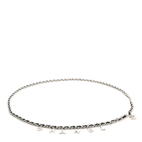 Lambskin Chain Logo Belt Black Gold | FASHIONPHILE (US)