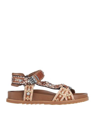 Ash Woman Sandals Brown Size 10 Textile fibers, Soft Leather | YOOX (US)