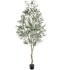7ft Faux Olive Tree - Fake Potted Olive Silk Tree with Planter Natural Olive Branches and Realist... | Amazon (US)