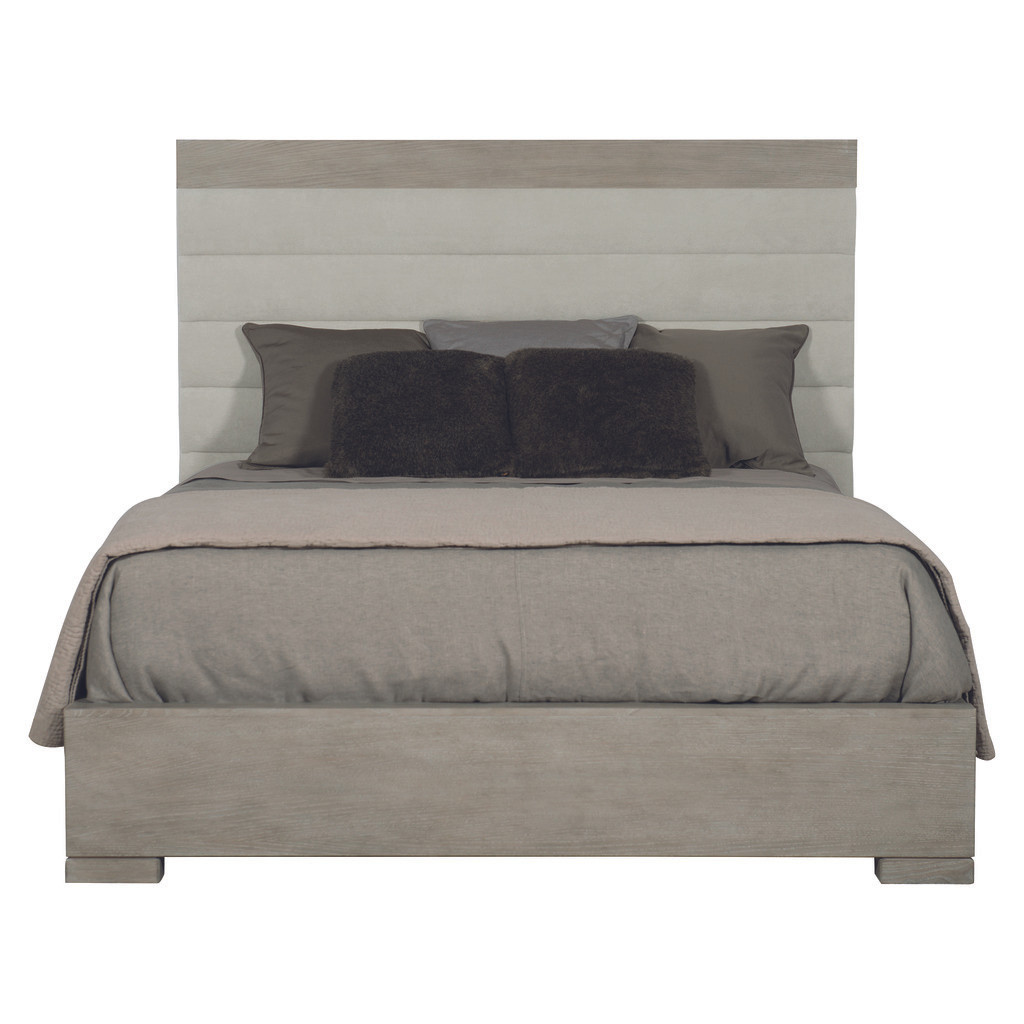 Linea Upholstered King Panel Bed with Wooden Footboard and Side Rails | 1stopbedrooms