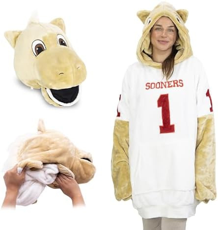 Plushible Wearable Oversized Blanket Hoodie, University of Oklahoma Sooner Sweatshirt with Pocket... | Amazon (US)