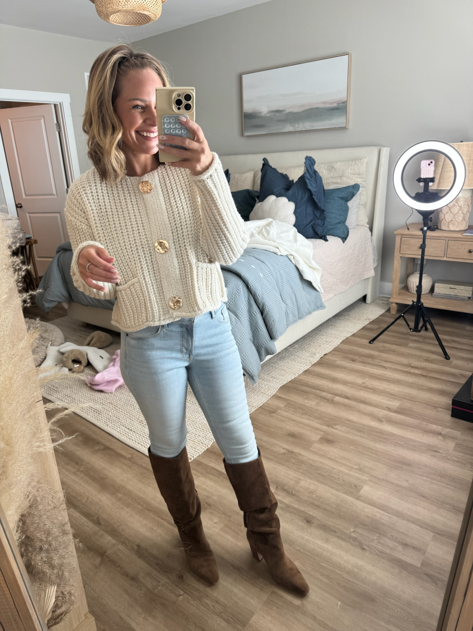 The perfect winter outfit! Could even wear to work or swap out the denim for slacks to elevate it✨

winter outfit idea, long blazer, long white blazer, express blazer, old navy denim, skinny jeans, tall boots, nordstrom boots, shoe sale, boots on sale, amazon sweater, sweater under $35, Claire Tammaro 

#LTKFindsUnder100 #LTKStyleTip #LTKFindsUnder50