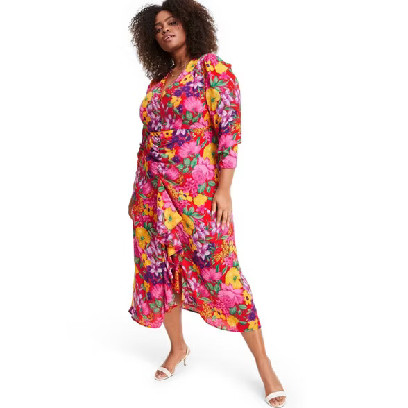 Floral Open Back Cascade Ruffle Dress - RIXO for Target Pink | Target