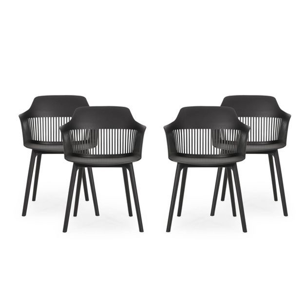 Dahlia 4pk Resin Modern Dining Chair - Black - Christopher Knight Home | Target