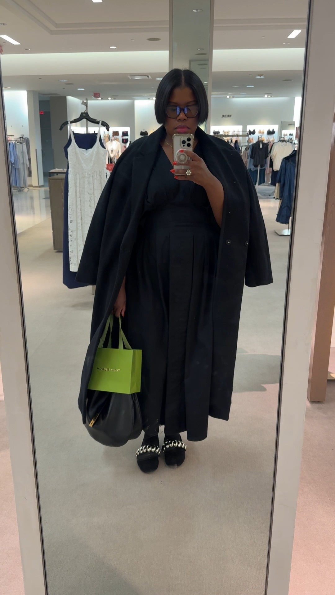 What I wore for Living Noire, a classic all-black moment that always feels right for the holidays. Structured layers, an easy silhouette, and a statement bag make this the kind of look you can wear to dinner, shopping, or a night out and still feel polished.

This is also a great example of shopping your closet: if you have a black dress and a great coat, you already have the foundation. It’s all in the styling ✨

#LTKPlusSize #LTKSeasonal