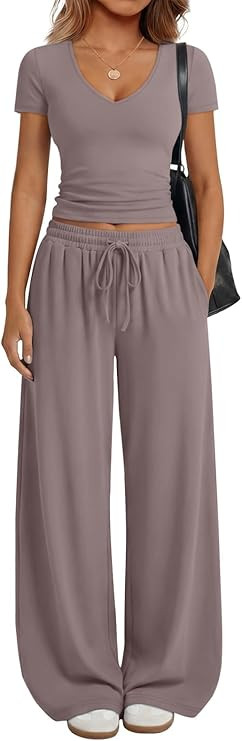 Trendy Queen 2 Piece Lounge Sets for Women Summer Outfits 2026 Fashion Two Piece Loungewear Sprin... | Amazon (US)