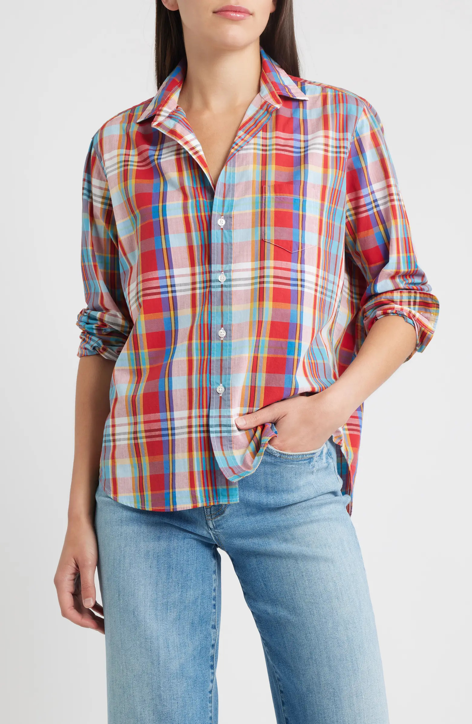 Plaid Relaxed Fit Cotton Button-Up Shirt | Nordstrom Rack