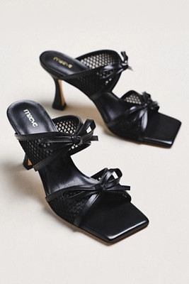 Maeve Mesh Double-Bow Open-Toe Heels | Anthropologie (UK)
