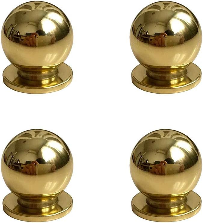 RZDEAL 4pcs 19MM Diameter Round Solid Brass Pulls Antique Cabinet Drawer Small Handles Modern Min... | Amazon (CA)